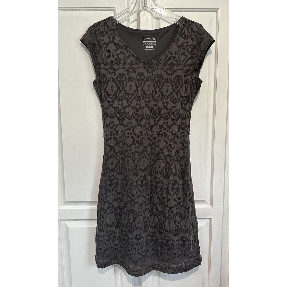 Merrell Opti-wick Midi Dress Cap Sleeve Size Small Gray Outdoors Hiking Hippie